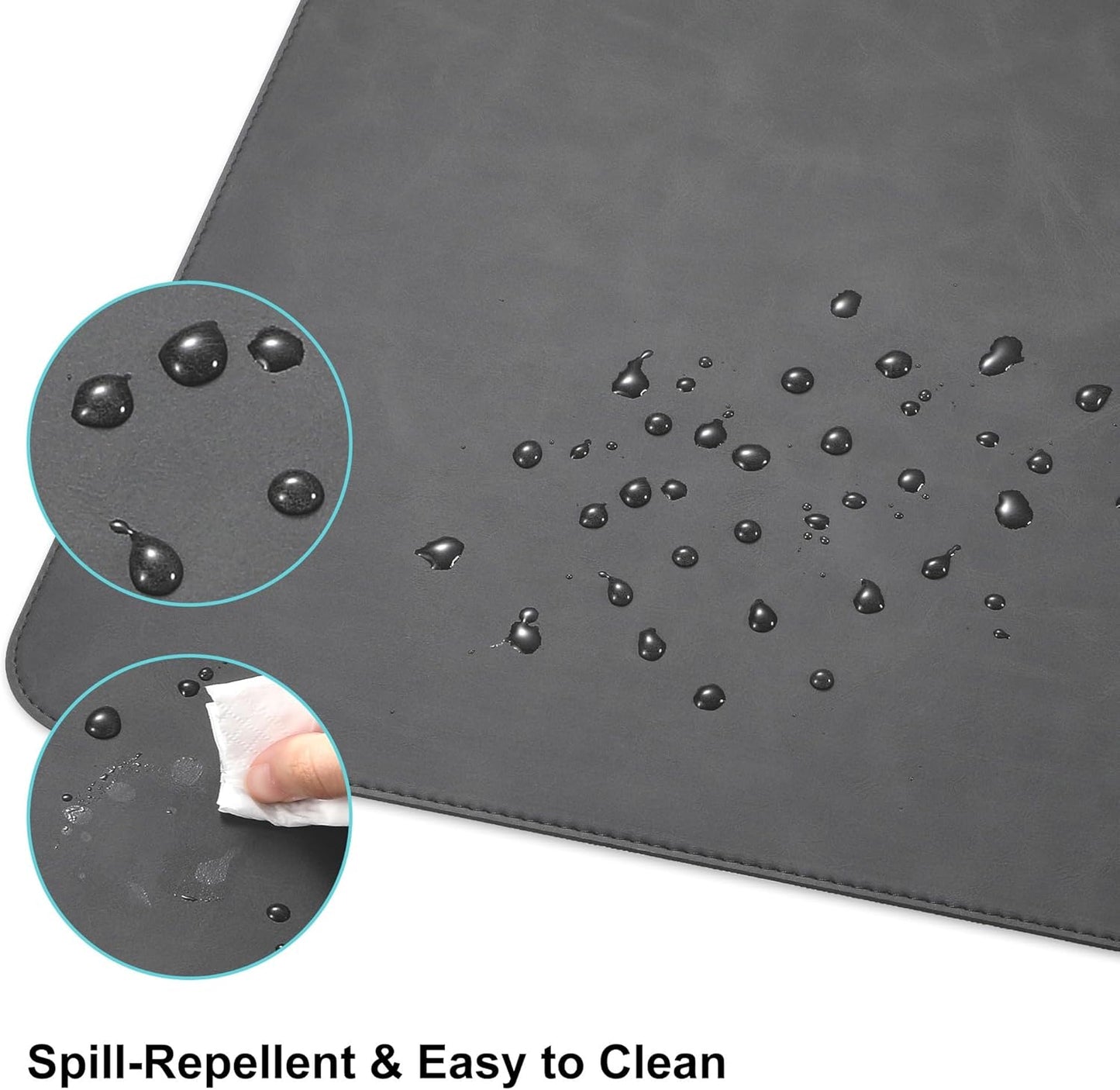 Leather Desk Pad Protector, Office Desk Mat, Large Laptop Mouse Pad, PU Non-Slip Desk Blotter, Waterproof Writing Pad, Computer Keyboard Mat for Desktop 39.4 x 17 inch (Brown)