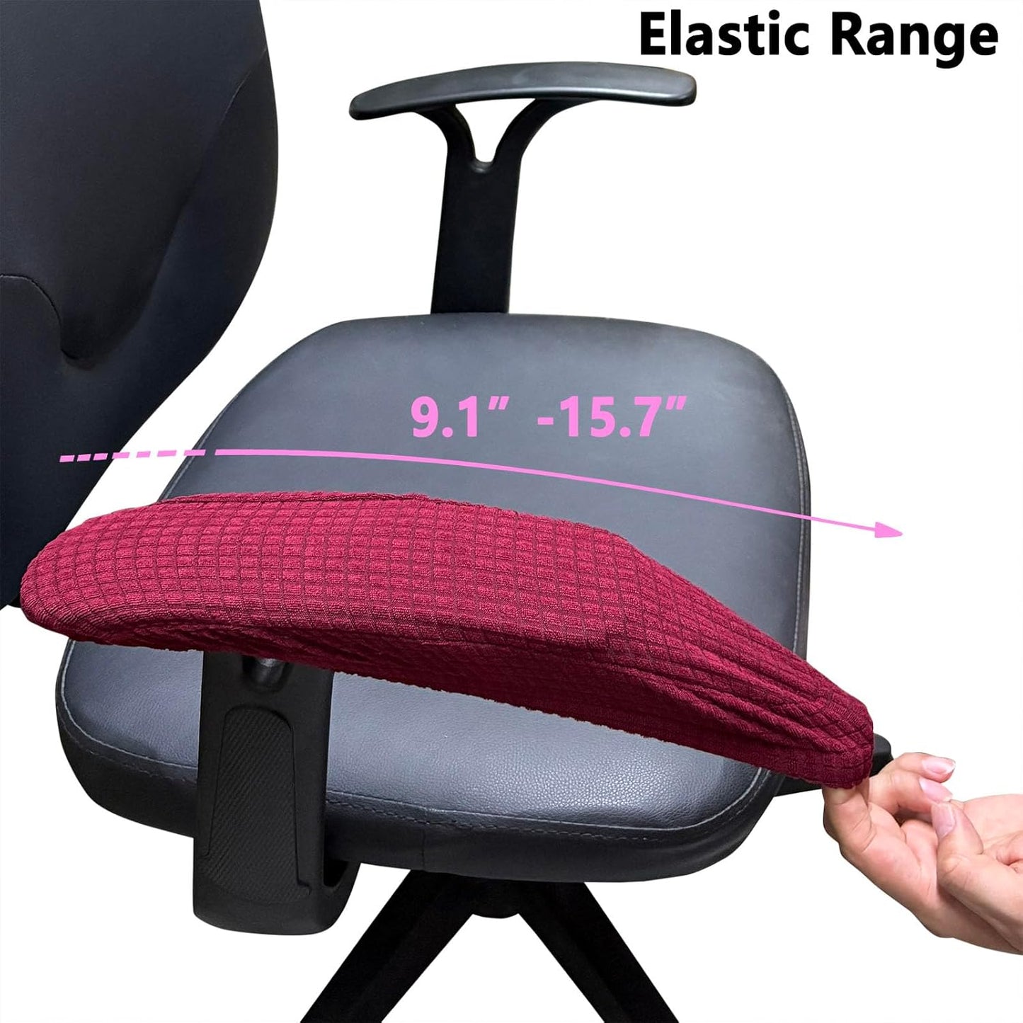 Melaluxe Stretch Office Chair Armrest Covers, Arm Rest Slipcovers (Black)