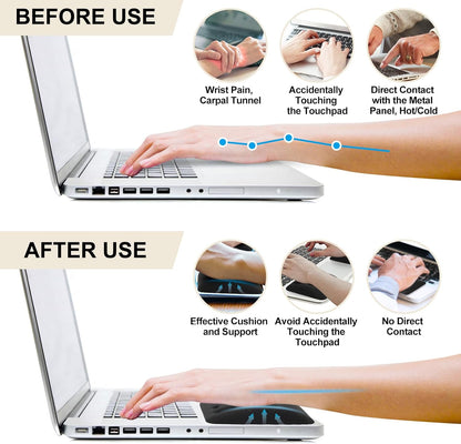 Ergonomic Wrist Rest for Laptop, Upgraded Laptop Wrist Support Pad for Computer Keyboard, Relieve Wrist Pain and Carpal Tunnel (Black)
