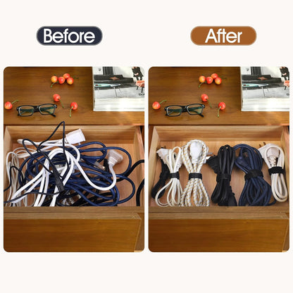 MVYC 120PCS 6 Inch Reusable Cable Ties Wire Ties Cord Organizer Cable Organizer Adjustable Management Black