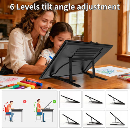 HIUKCOLED Rechargeable A4 Light Pad, Battery Powered Light Board with Carry Bag, Built-in Top Clip＆Stand, Stepless Dimmable＆6-Level Brightness Adjustable, Wireless LED Tracing Box for Weeing Vinyl