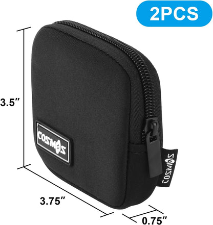 CM Pack of 2 Mini Pouch Case Bag Small Travel Storage Carrying Bag Compatible with MagSafe Power Adapter, Laptop Accessories Cables, Cords, USB Drives, Earphones