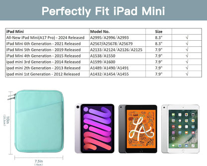 TiMOVO 9-11" Tablet Sleeve Bag for iPad 11-inch A16 2025, iPad 10.9"/10.2"| Air 11 Inch/5th/4th Gen. 10.9", Galaxy Tab A9+/A11Plus 11", Protective Bag with Pocket, Black