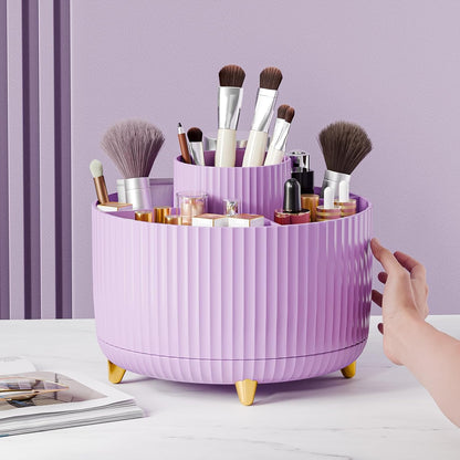 fanado 360° Rotate Makeup Brush Holder Organizer, Makeup Organizers Countertop, Makeup organization and Skincare Storage for Vanity, Desktop, Bathroom (White)