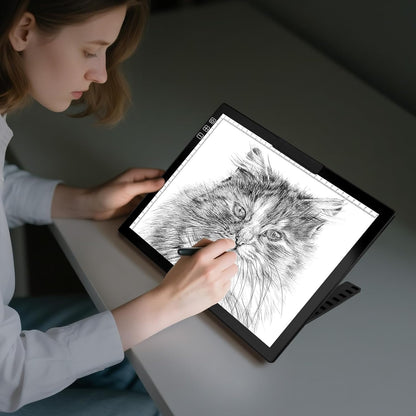 Bylitodt Rechargeable A3 Light Pad, Diamond Art Light Board, 16.7x13.5 inch Lightbox for Tracing and Drawing with 3 Colors & 6 Brightness, Tracing Pad for Weeding Vinyl, Diamond Painting Accessories