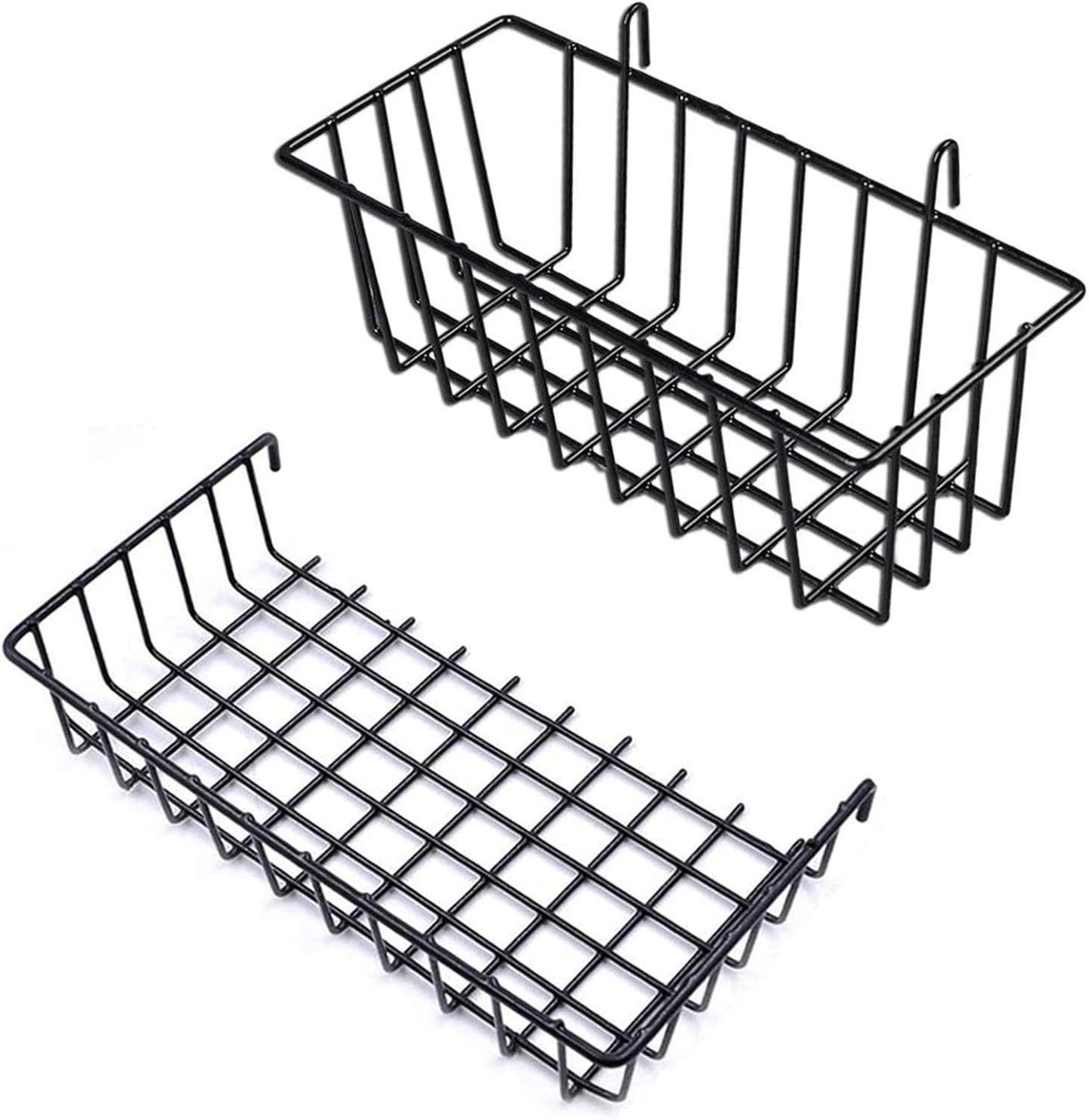 Wall Grid Accessories Wire Grid Baskets Shelf Organizer for Grid Panel Board, 2 Pack