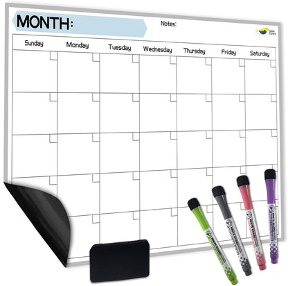 Magnetic Weekly Planner for Fridge - 17x12” Stain-Resistant Dry Erase Whiteboard Fridge Calendar with Large Writing Space for Schedules, Chores & Meals - Includes 4 Markers & Eraser