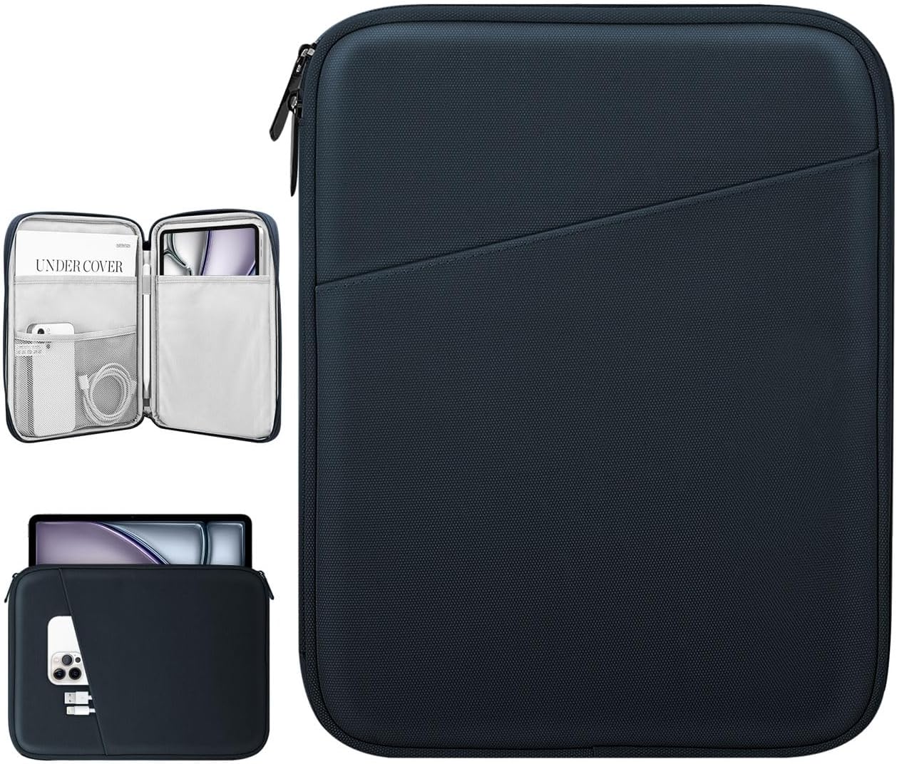 Dadanism 9-11" Tablet Sleeve Bag Carrying Case for iPad (A16) 11th Gen 11", iPad 10th Gen 10.9" Air 5/4, iPad Air M4/Pro 11", iPad 9/8/7th, Galaxy Tab A11+ Plus 11", Remarkable 2 10.3", Black
