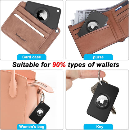 2-Pack Airtag Wallet Holder - Silicone Slim Card Holder for Apple Airtag - Ultra-Thin Air Tag Cardholder for Purses, Handbags, Backpack Wallets & Clutch Bags