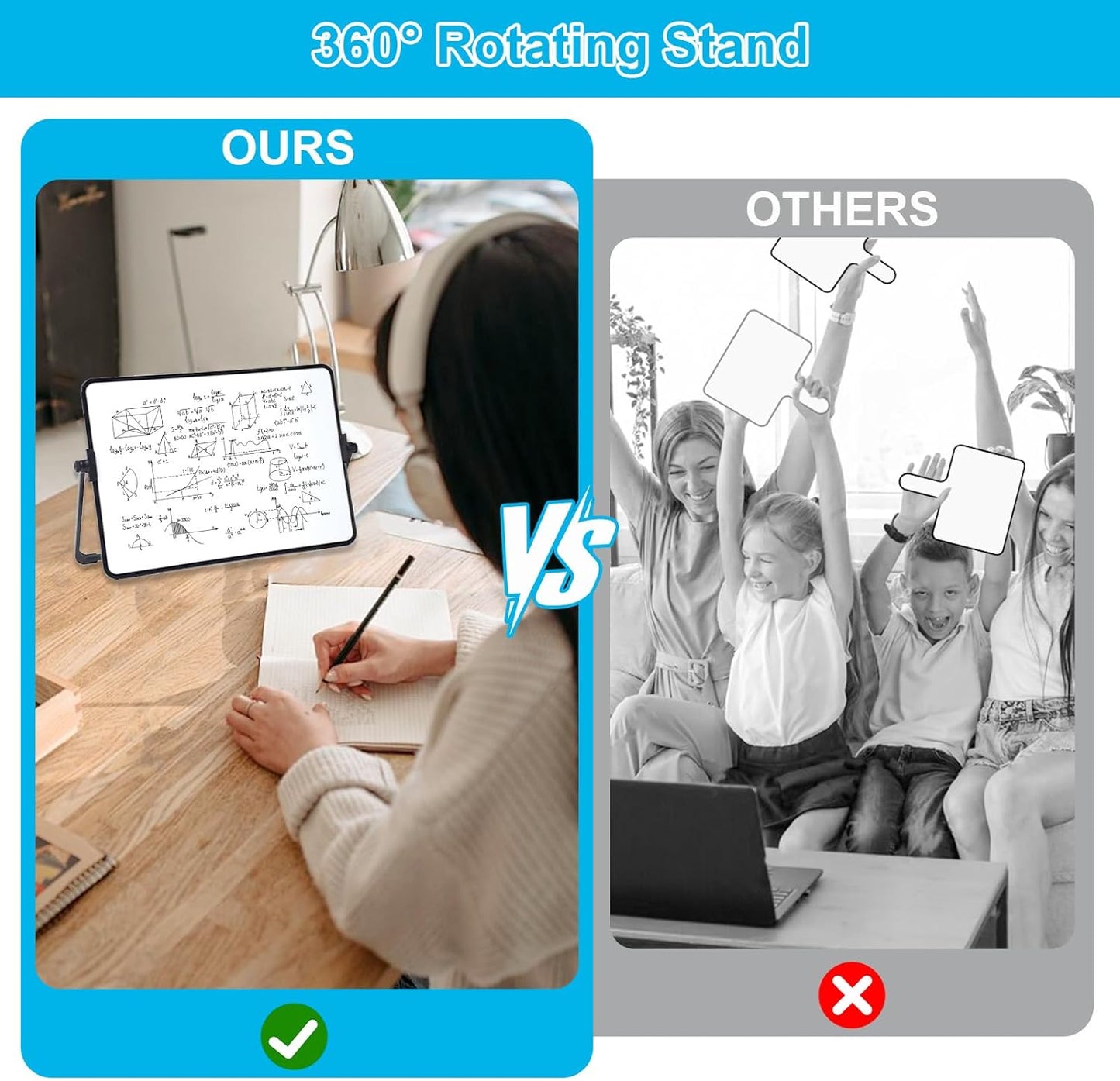 SAYEEC Small Dry Erase White Board Mini Magnetic Desktop Whiteboard with Stand, 3 Markers, 2 Magnets, 1 Eraser, Portable Double-Sided White Board Easel for Drawing to Do List Desk Office School Home