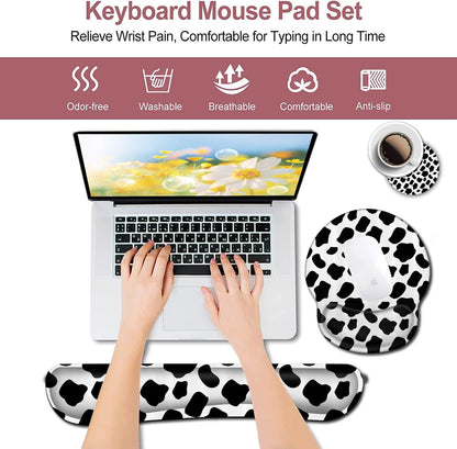 Mouse Pad with Wrist Support, Ergonomic Gel Mouse Pad Beautiful Flowers,Pink Hyacinths on Wood Panel，Non-Slip Durable, Memory Foam Keyboard Wrist Rest, Suitable for Office Typing Games