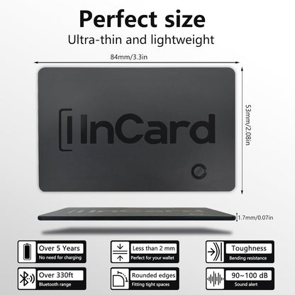 Wallet Tracker (Both iOS and Android) IP68 Bluetooth Smart Finder Card GPS Tracker for Bags Passport Works with Apple Find My (Apple MFi Certified) & Google Find My Device - 5 Year Battery Life