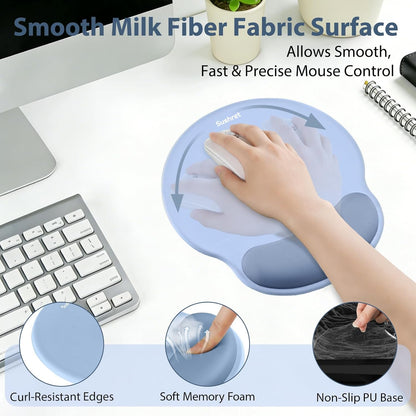 Sushret Mouse Pad and Keyboard Wrist Rest, 3-in-1 Gel Memory Foam Ergonomic Mouse Pad with Wrist Rest Set,Gaming Mousepad Arm Cushion Support for Computer Office Desk Accessories Cute Setup,Sage Green