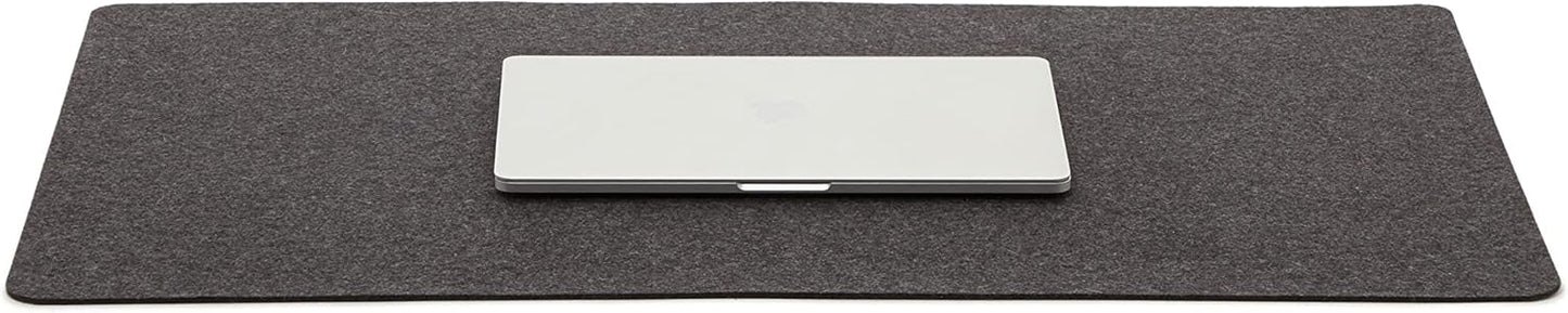 Graf Lantz Mosen Medium Merino Wool Felt Desk Pad, Luxury Non-Slip Desk Mat, Blotter for Office and Home, 24W x 12H, Charcoal