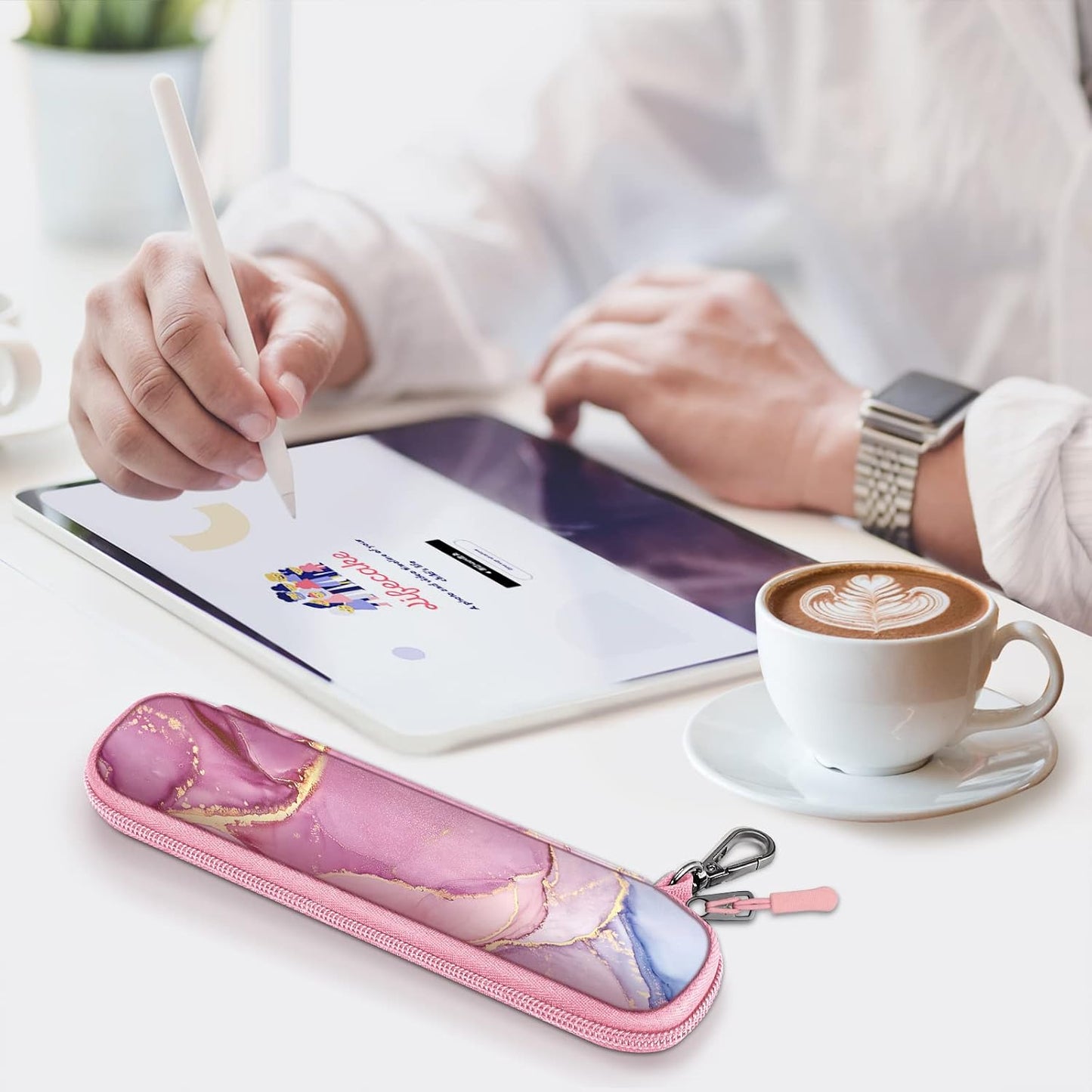 Fintie Pen Holder Case for Apple Pencil Pro, Apple Pencil (USB-C / 1st / 2nd Generation), Soft Neoprene Zipper Carrying Bag Sleeve Pouch for Samsung Stylus, Surface Pen