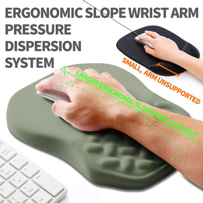 Ergonomic Slope Mouse Pad Wrist Support, Wrist Rest Mousepad for Carpal Tunnel Pain Relief with Massage Bulge and Slow Rebound Memory Foam (12x8 inch, Black)