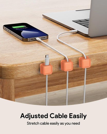 8 Pack Cord Organizer Holder,Costop Strong Adhesive Desk Cable Management Magnetic Easy Open,Organize Phone Charging Cords Wire Holder Organizer Neatly for Home,Office,Car,Desk,Nightstand