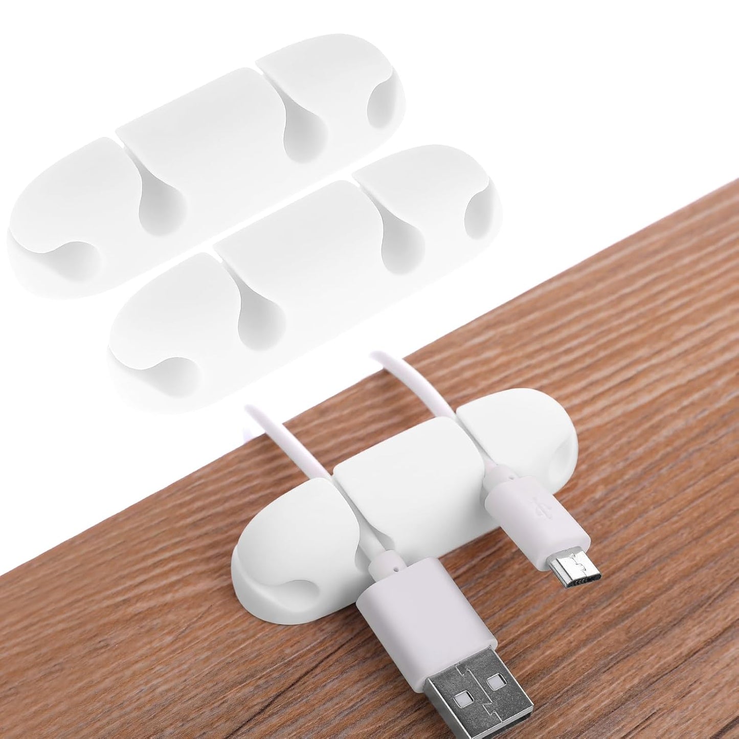 WLLHYF Cable Clips 3PCS Cord Wire Organizer Cable Management Holders 4 Hole Silicone Cable Harness USB Charging Accessory Cable Holder for Office and Home Desk (Pink)