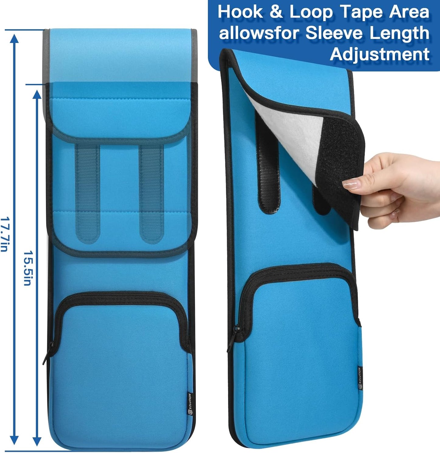 CaZLUTION Slim Neoprene Keyboard Sleeve Case for Wireless Keyboards (Fits 5.5" x 15.5" up to 5.5" x 17.7"), Protective Travel Storage with Mouse Pocket - Black