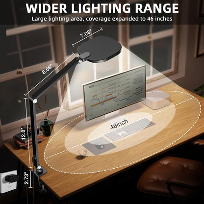 LitONES Video Conference Lighting for Computer, Dimmable Light for Video Recording, Meeting, Laptop & Webcam, 15W Ring Light for Desk with C- Clamp, Swing Arm, Remote, Memory & Timer CRI >95