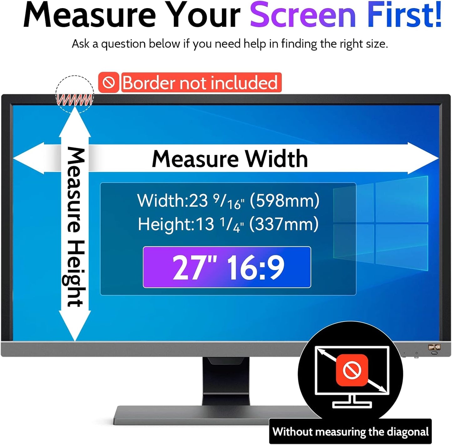 Peslv 15.6 Inch Laptop Privacy Screen Compatible With Lenovo Hp Dell Acer Asus Thinkpad Envy Xps, 16:9 Aspect Removable Anti Glare Blue Light Filter Protector, 15 In Computer Monitor Security Shield