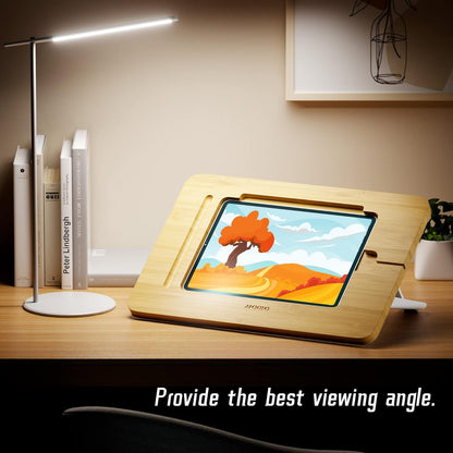 AFOOYO Bamboo Tablet Drawing Stand - Portable & Adjustable 5 Angles,Laptop Stands Riser, Book Reading Stand,Compatible with 9.7/10.2/10.5/10.9/11 inches