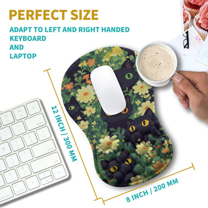 Hokafenle Ergonomic Mouse Pad Wrist Support, Wrist Rest Mousepad for Carpal Tunnel Pain Relief with Integrated Memory Foam Slope Massage Bulge (11.8x7.9 inch,Topographic Contour)