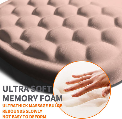Ergonomic Joint Wrist Support Mouse Pad with Memory Foam Cushion Massage Bump, Carpal Tunnel Pain Relief Mousepad Slope Design for Wrist Rest, 11.8x7.9 in, Black