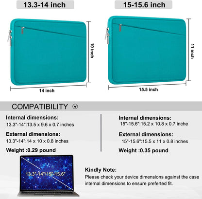Laptop Sleeve 15.6 inch, Durable Computer Carrying Bag Protective Case Briefcase Handbag with Front Pocket, Slim Laptop Cover for 15-16 Inch HP, Dell, Lenovo, Asus, Notebook, Black