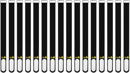 Wrap-It Storage Cinch-Straps, 5-in (20-Pack) Black - Hook and Loop Strap with Write on Label for Easy Cord Identification and Cable Management
