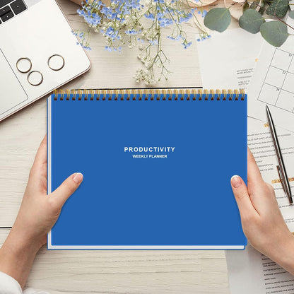 Weekly Productivity Planner - 8.5" x 11" Dashboard Desk Notepad Has 6 Focus Areas to List Tasks for Goals, Projects, Clients, Academic or Meal-Organize Your Daily Work Efficiently, 54 Weeks, Green