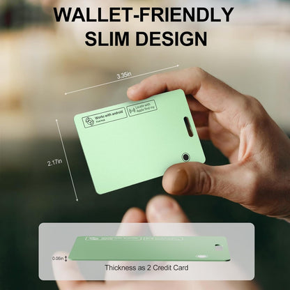 2 Pack Ultra Slim Rechargeable Wallet Tracker Card, IP67 Waterproof Bluetooth Tracking Card Compatible with Apple Find My & Android, Item Locator for Wallet Luggage Backpack