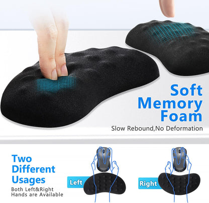 Gimars Upgrade Enlarge Silky and Superfine Fabric Gel Memory Foam Keyboard Wrist Rest Set, Ergonomic Keyboard Mouse Wrist Support for Typing Pain Relief, Comfort for Office, Gaming, Computer, Black