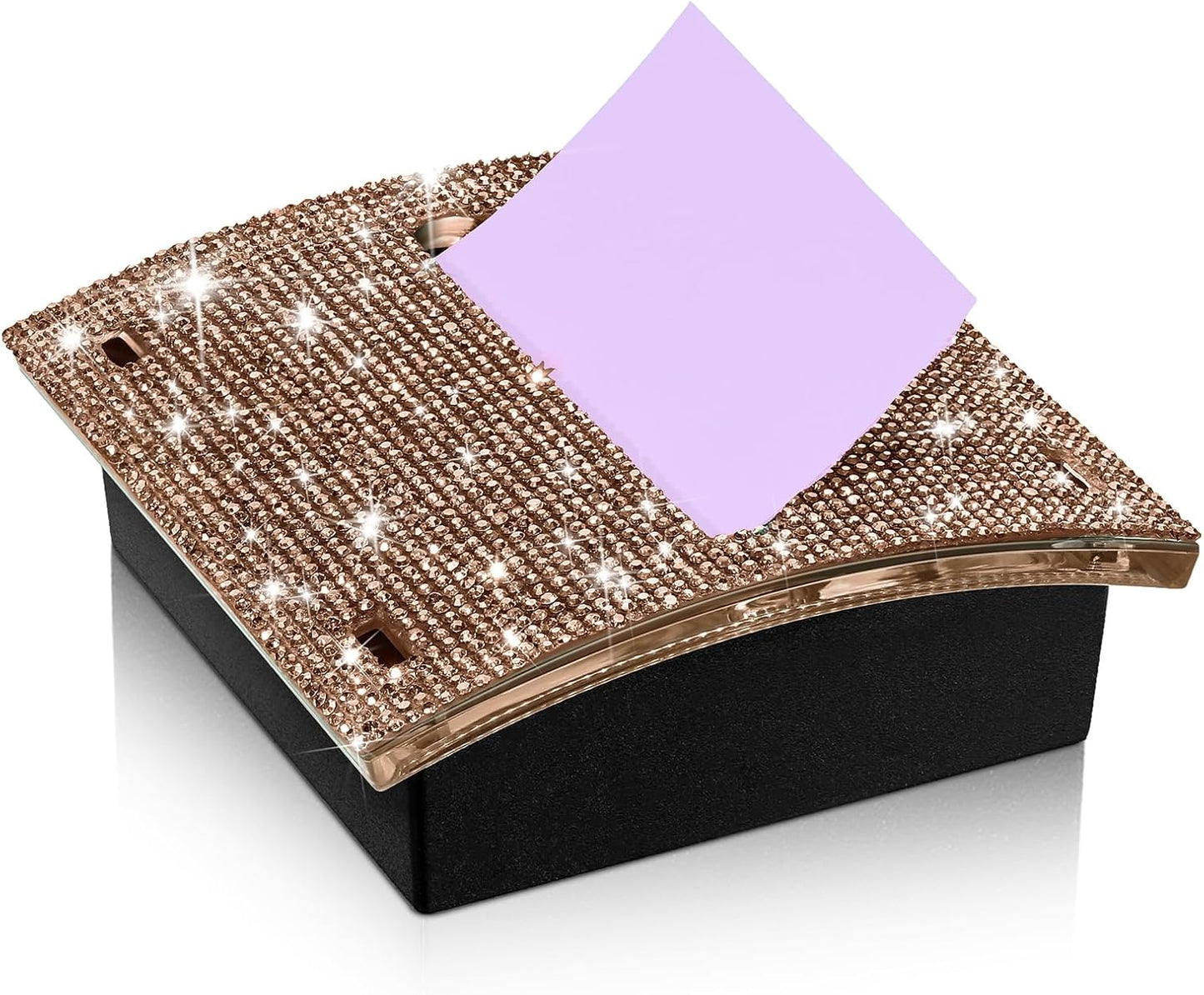 Eersida Rhinestone Self Stick Note Pad Holders 4 x 4 Inches Pink Cute Note Holder Sticky Dispenser Bling Memo Stick Dispenser for Office Employee Coworkers Gifts Home Desk Supplies