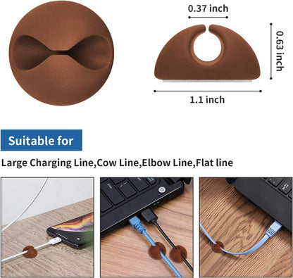 CHEFBEE 8 Pack Adhesive Cable Clips, Cable Cord Holder Organizer Management System for Desk, Wire Clips for All Your Computer, Electrical, Charging or Mouse Cord, White