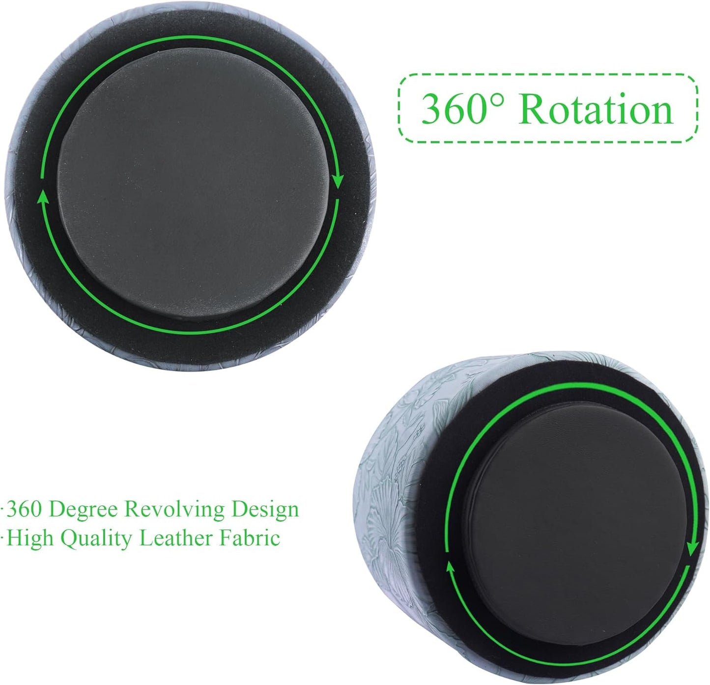 Round Leather Art Supply Organizer,Remote Control Holder,360 Degree Rotating,Multi-Functional Pencil Holder,4 Compartments Desktop Stationary Organizer(1-Fractal Flower) | Round - Colors B