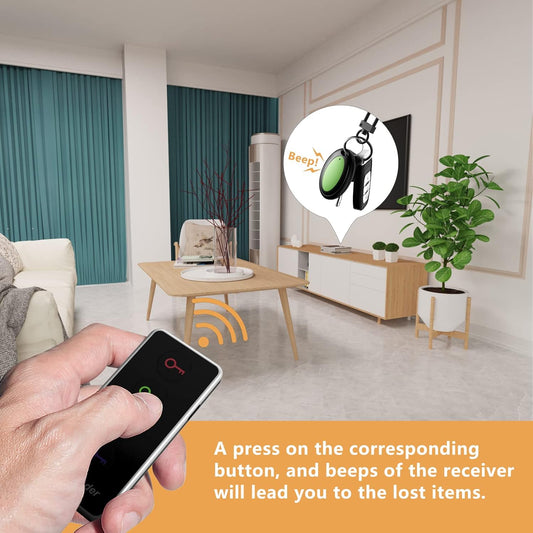 Lost Remote Finder, Remote Control Finder Locator with LED Light | 131ft RC Range Key Finder Locator Making Noise, Find My Keys Device with 4 Remote Retriever Tags | Key Tracker, Keychain Key Finder