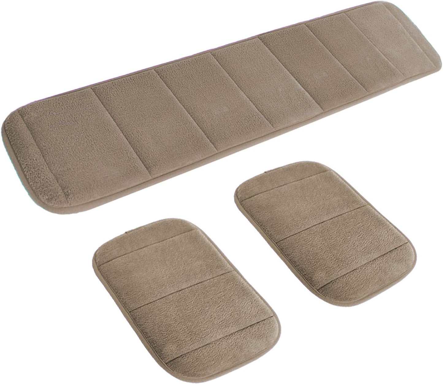 AUHOKY 2 Sets Ergonomic Computer Wrist Pad - Long & Short Size Combination Keyboard Rest Elbow Support Mat for Office, Desktop, Working, Gaming - Memory Foam Relieve Elbow Pain (Brown)
