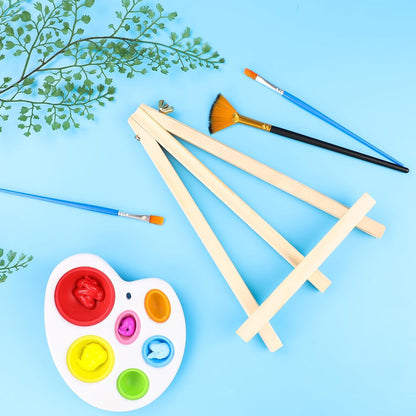 12 Pack 9 Inch Wood Easels, Easel Stand for Painting Canvases, Art, and Crafts, Tripod, Painting Party Easel, Kids Student Tabletop Easels for Painting, Portable Canvas Photo Picture Sign Holder