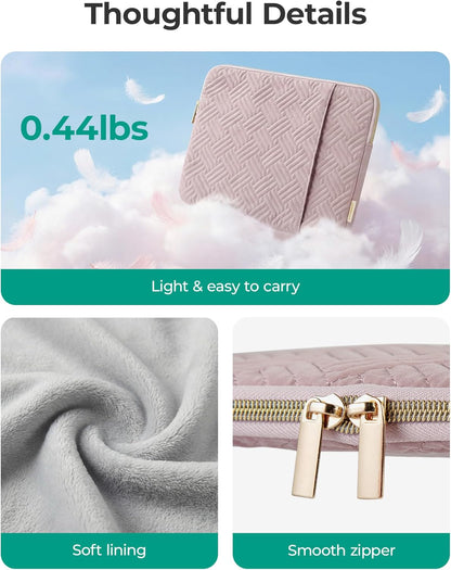 BAGSMART Laptop Sleeve Bag Compatible with MacBook Air/Pro, 13-13.3 inch Notebook, Compatible with MacBook Pro 14 Inch, MacBook Air M2 Sleeve 13 Inch, Repellent Protective Case with Pocket, Pink