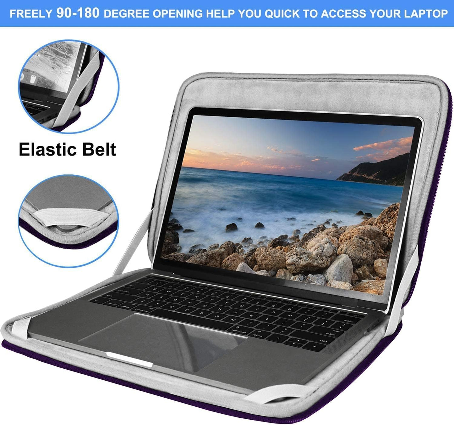 Laptop Sleeve 15.6 Inch, Durable Shockproof Protective Cover Flip Case Briefcase Carrying Computer Bag Case Compatible with 15.6 Inch HP, ASUS, Lenovo, Acer, Notebook, Computer, Black