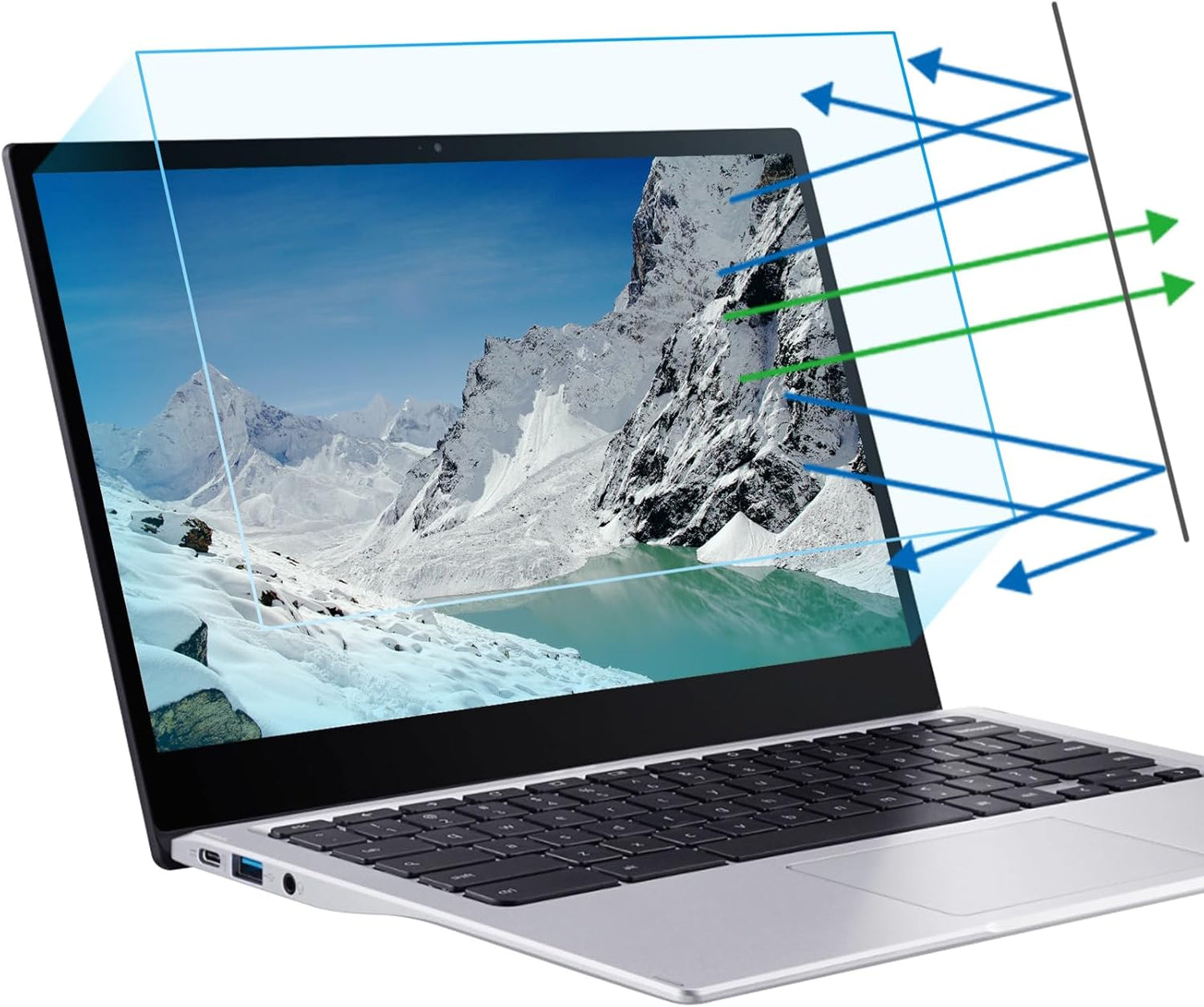 F FORITO 2-Pack 15.6 Inch Anti Blue Light Laptop Screen Protector, Eye Protection Anti Glare Matte Computer Screen Cover for 15.6" Laptop with 16:9 Aspect Ratio, Reduce Eye Strain and Touch Sensitive