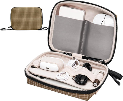 SIMTOP Small Electronics Organizer Travel Case, Portable Tech Case Pouch for Cable, Charger, Phone & Earbuds – Water-Resistant Cord Storage for Commute, Office & Business Trip – Compact Design