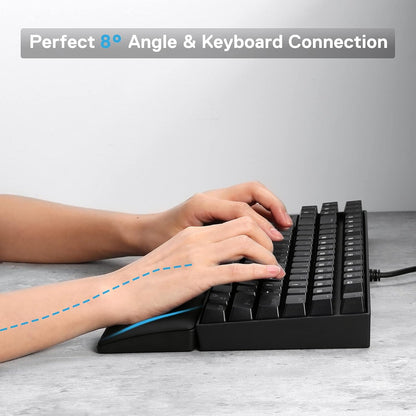 Redragon P037 Meteor L Computer Keyboard Wrist Rest Pad, Ergonomic Soft Memory Foam Wrist Support w/Anti-Slip Rubber Base, 100% 104 Keys Standard Size 17.12 x 2.87 in, 0.78 inch (20mm) Height, Black