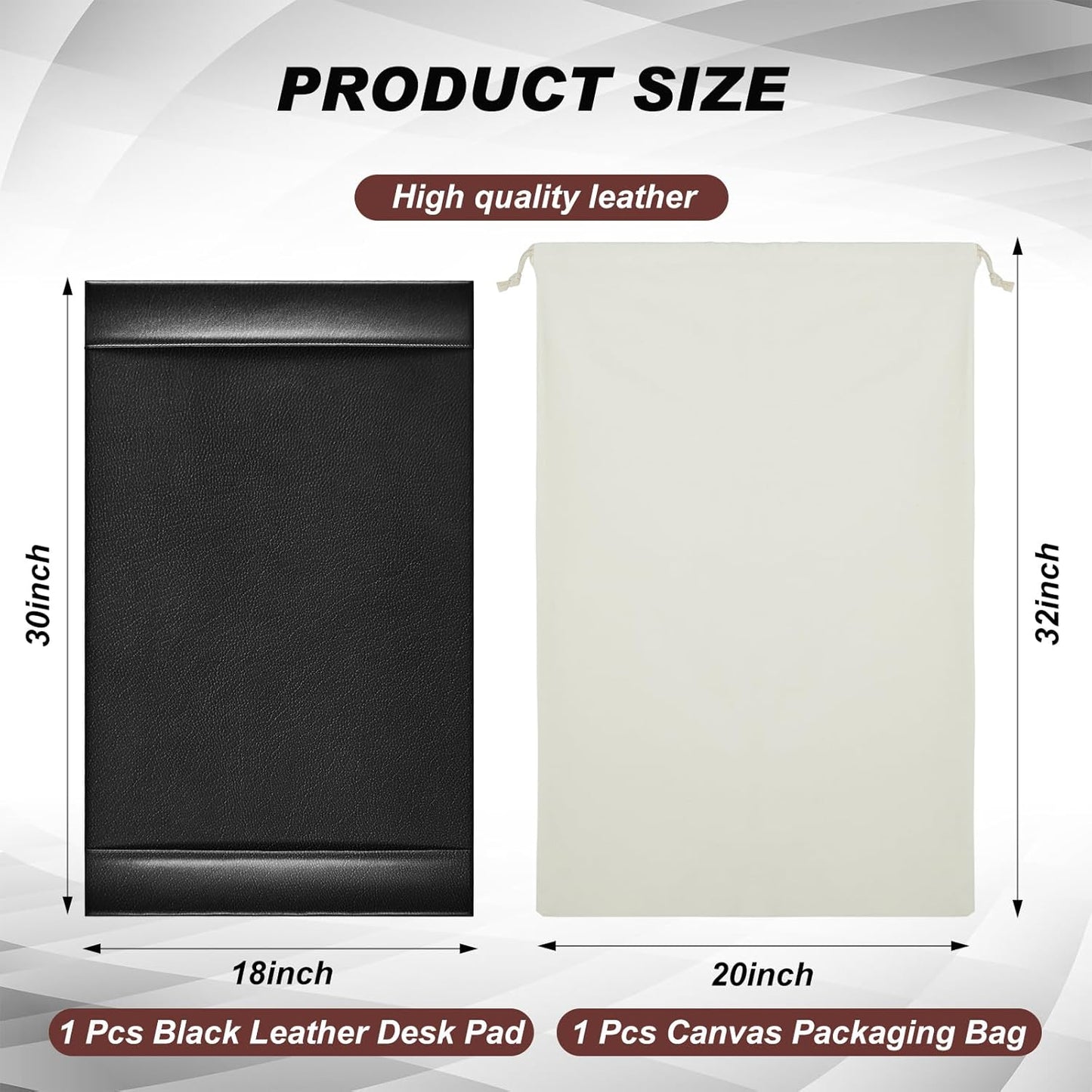 30 x 18 Inch Leather Desk Pad Protector with Side Rails, Executive Office Desk Mat for Home Workspace, Writing Surface, Mouse & Keyboard Pad, Elegant Gift for Men Dad Husband (Brown)