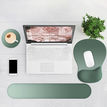 Ergonomic Mouse Pad with Wrist Rest and Keyboard Wrist Rest, Gel Mousepad and Wrist Rest for Computer Keyboard, Pain Relief, Non-Slip PU Base, Mouse Pad with Wrist Support for Gaming, Office, Brown