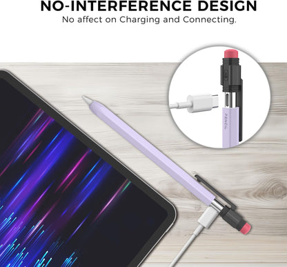 TRONWIN Apple Pencil USB C Case,Silicone Sleeve Protective Cover Perfect Grip Skin Classic Design with Sturdy Clip Compatible with Apple Pencil USB-c for ipad pro (Deep Grey)