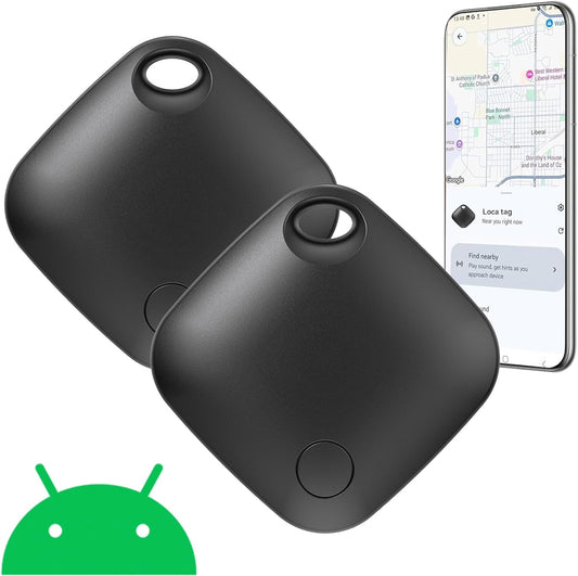 Air Tags-2 Pack Android,Luggage Tracker Tags for Android Works with Google Find Hub App Bluetooth Smart Tags Item Finder for Key Finders & Trackers, Backpack,Suitcase (Android only,NOT for iOS)