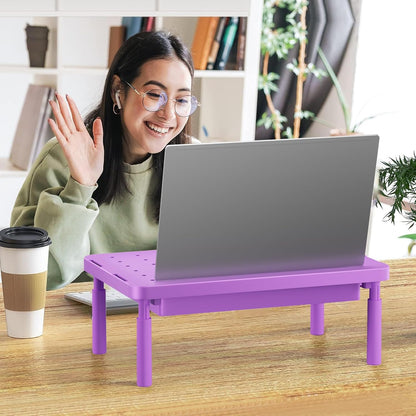 WALI Monitor Stand Riser with Drawer and 2 Pen Holders, Desk Organizers and Accessories for Computer, Printer, Laptop Stand for Home Office Supplies, (PTT004-B), 1 Pack, Black