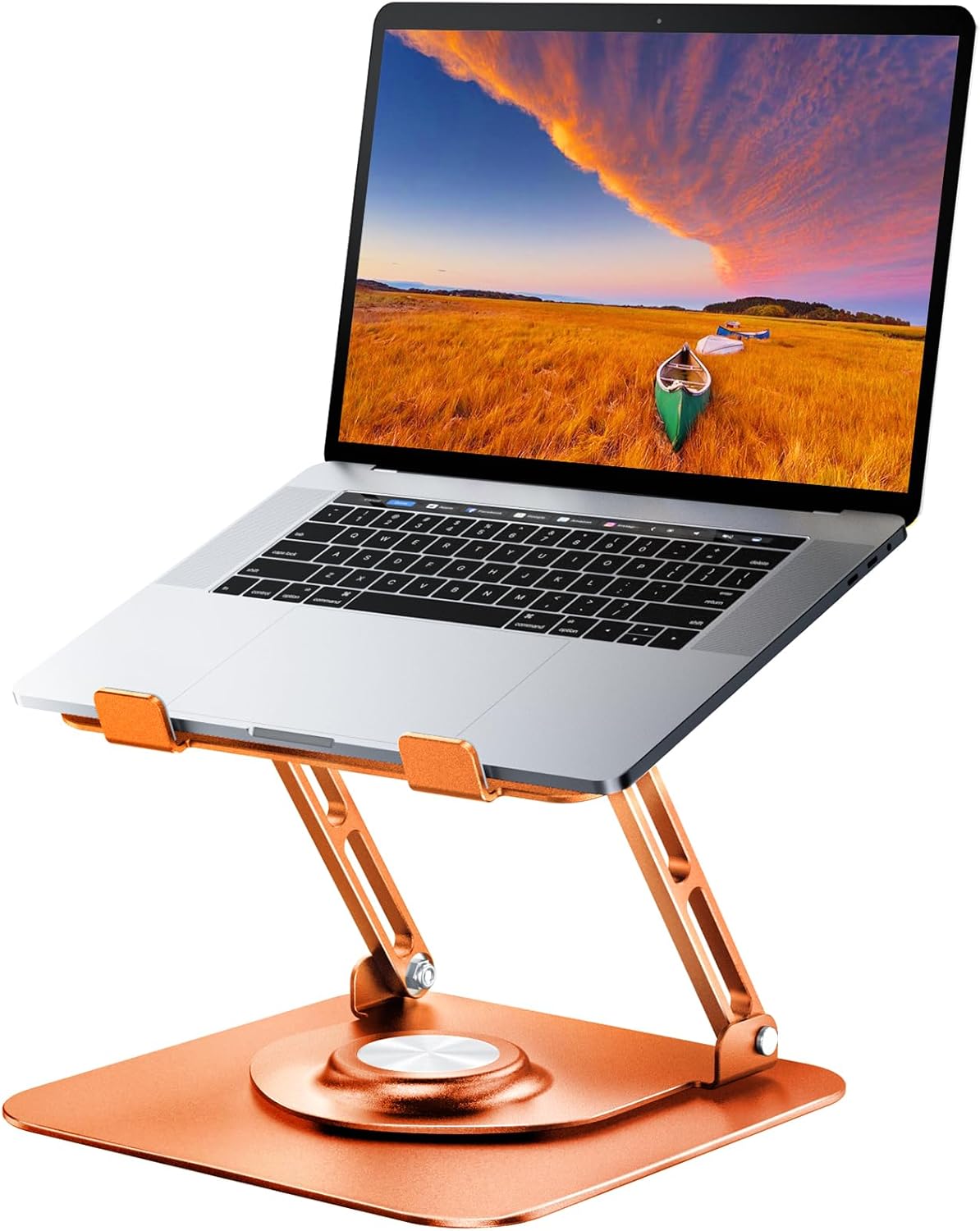 JOYEKY Laptop Stand for Desk, Adjustable Computer Stand with 360° Rotating Base, Ergonomic Laptop Riser for Collaborative Work, Foldable & Portable Laptop Stand, fits for All 10-16" Laptops
